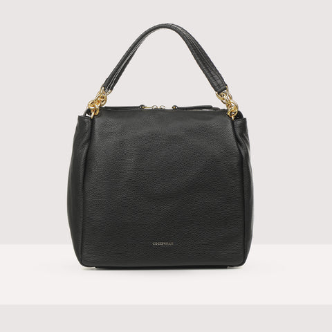BORSA COCCINELLE MAELODY NERA IN PELLE CON GRANA