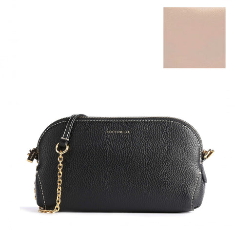 BORSA A MANO COCCINELLE CON PELLE A GRANI COLORE POWDER PINK