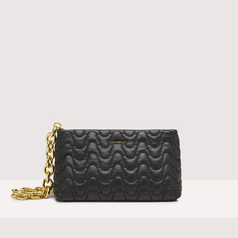 BORSA CLUTCH COCCINELLE OPHELIE CON LAVORAZIONE MATELASSÈ COLORE NERO