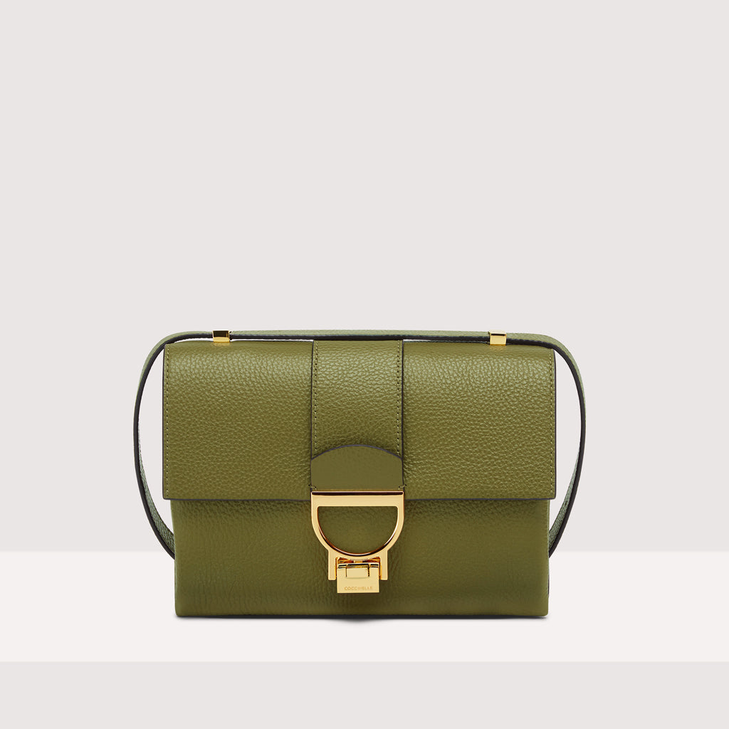 BORSA COCCINELLE ARLETTIS PELLE CON GRANA COLORE LODEN