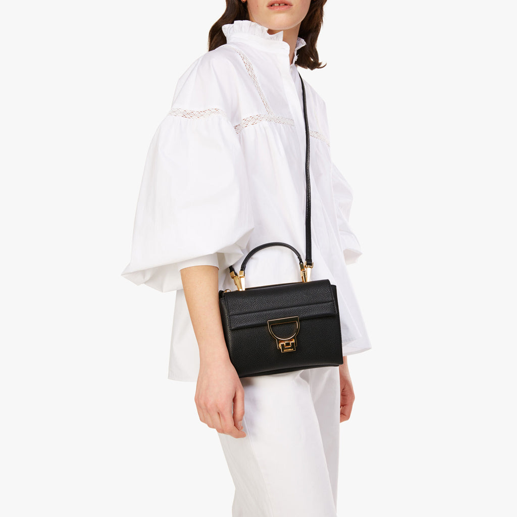 BORSA COCCINELLE ARLETTIS MINI CON GRANA COLORE NERO