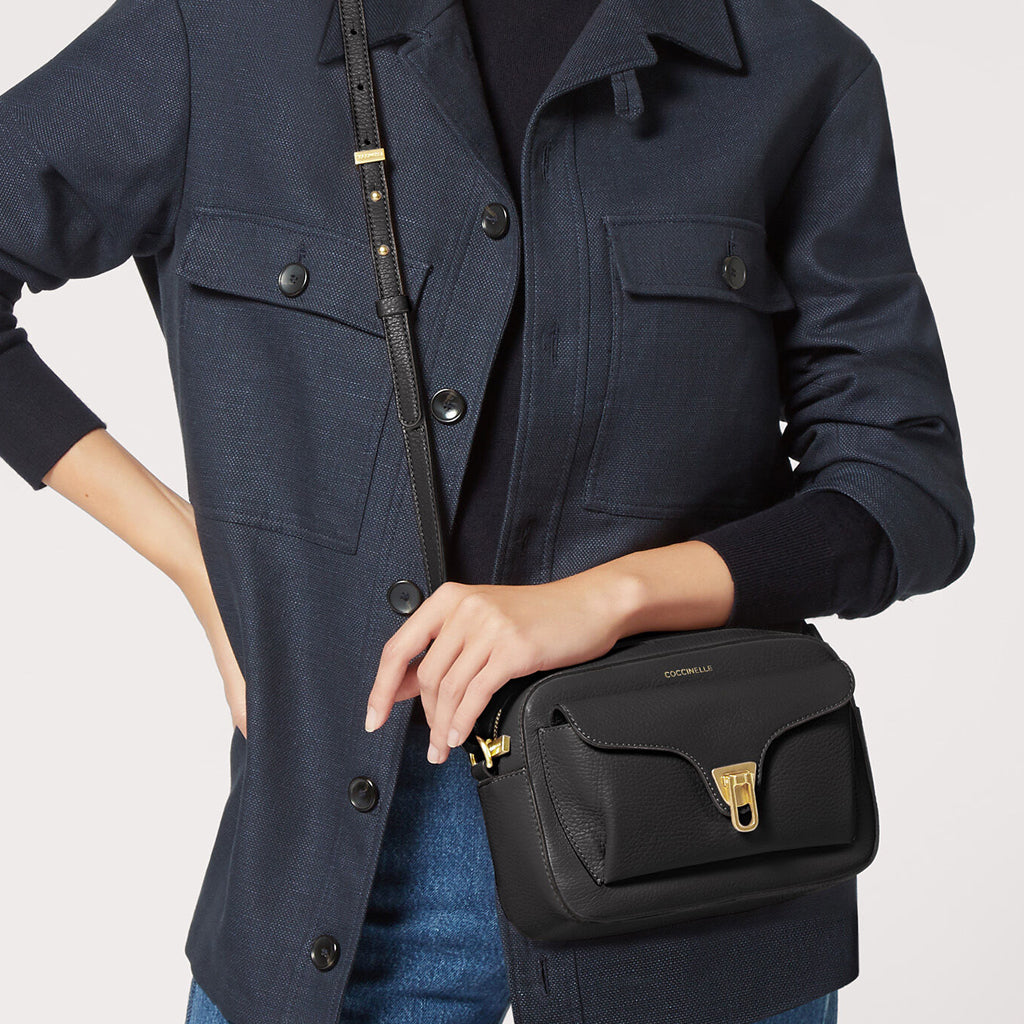 BORSA A TRACOLLA COCCINELLE CAMERA BAG BEAT SOFT MINI COLORE NERO
