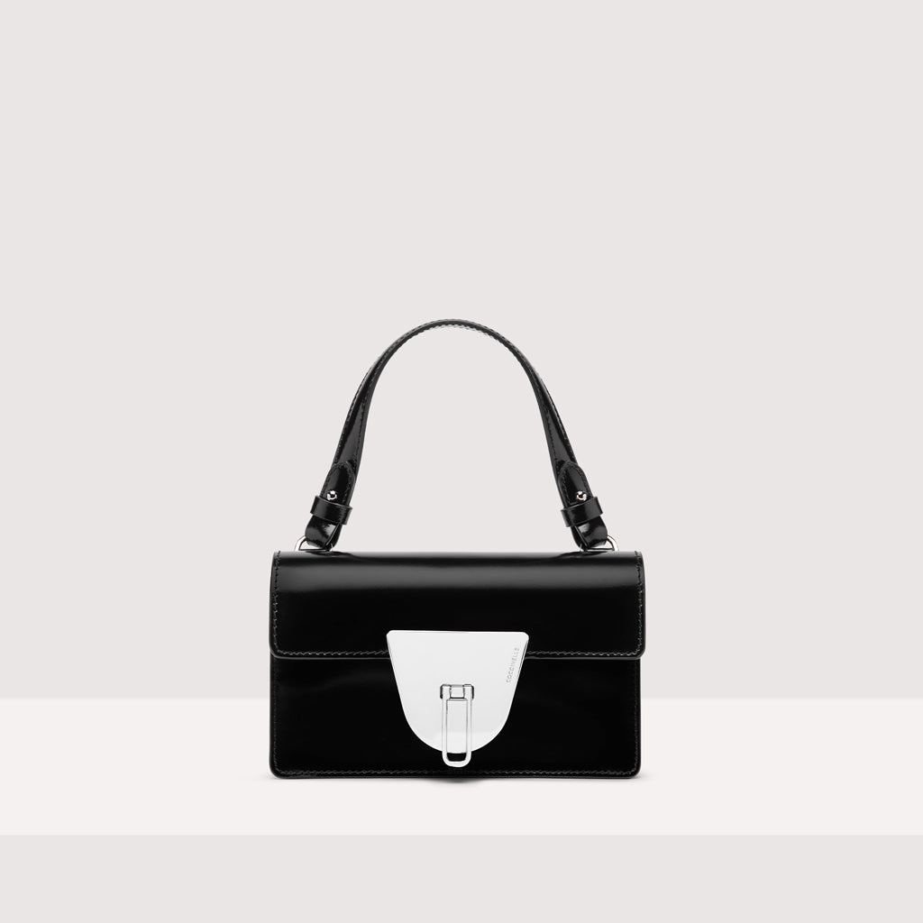 BORSETTA A MANO/TRACOLLA COCCINELLE NICO SHINY CALF COLORE NERO