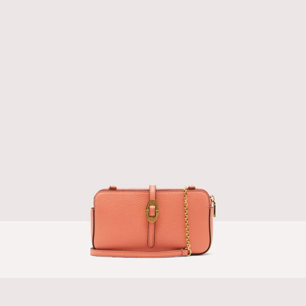 MINI-BAG COCCINELLE CON PELLE A GRANA COLORE GERANIUM