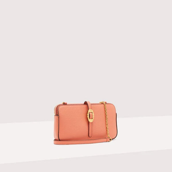 MINI-BAG COCCINELLE CON PELLE A GRANA COLORE GERANIUM