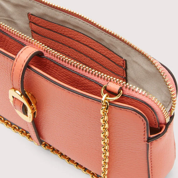 MINI-BAG COCCINELLE CON PELLE A GRANA COLORE GERANIUM