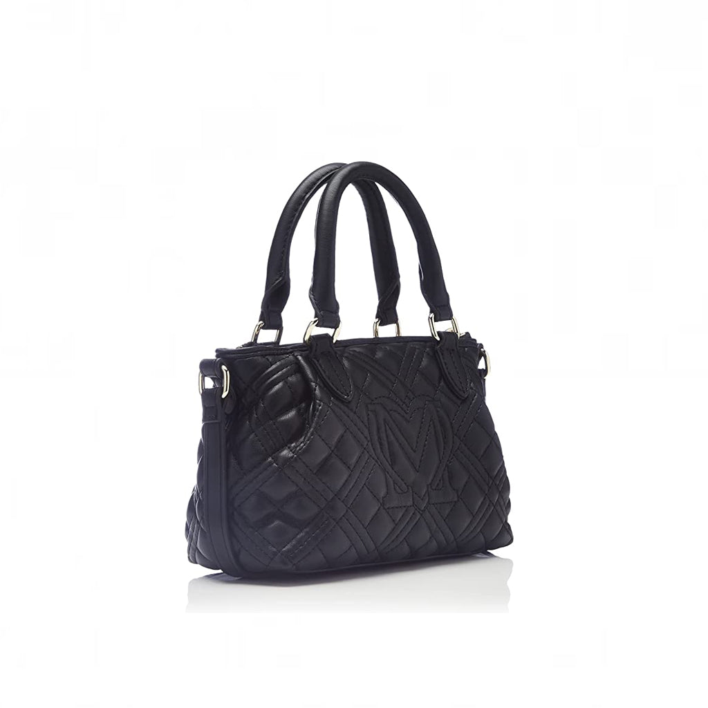 BORSA EFFETTO TRAPUNTATO MANO/TRACOLLA LOVE MOSCHINO COLORE NERO