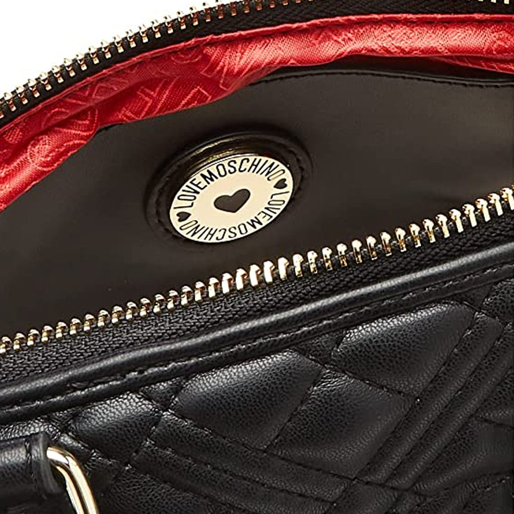 BORSA EFFETTO TRAPUNTATO MANO/TRACOLLA LOVE MOSCHINO COLORE NERO