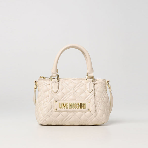 BORSA EFFETTO TRAPUNTATO MANO/TRACOLLA LOVE MOSCHINO COLORE AVORIO