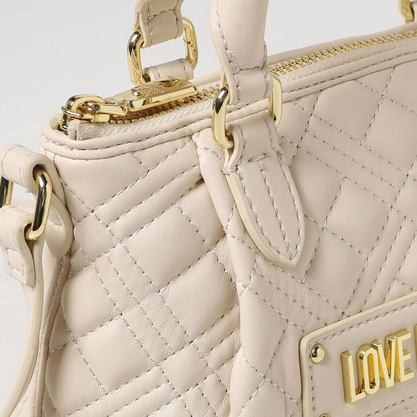 BORSA EFFETTO TRAPUNTATO MANO/TRACOLLA LOVE MOSCHINO COLORE AVORIO