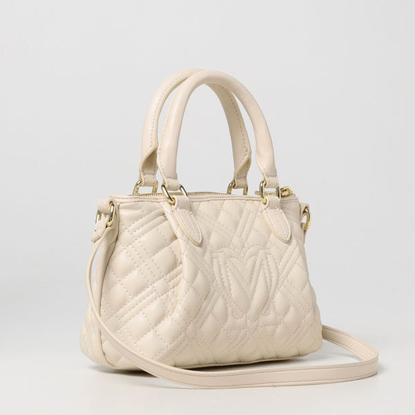 BORSA EFFETTO TRAPUNTATO MANO/TRACOLLA LOVE MOSCHINO COLORE AVORIO