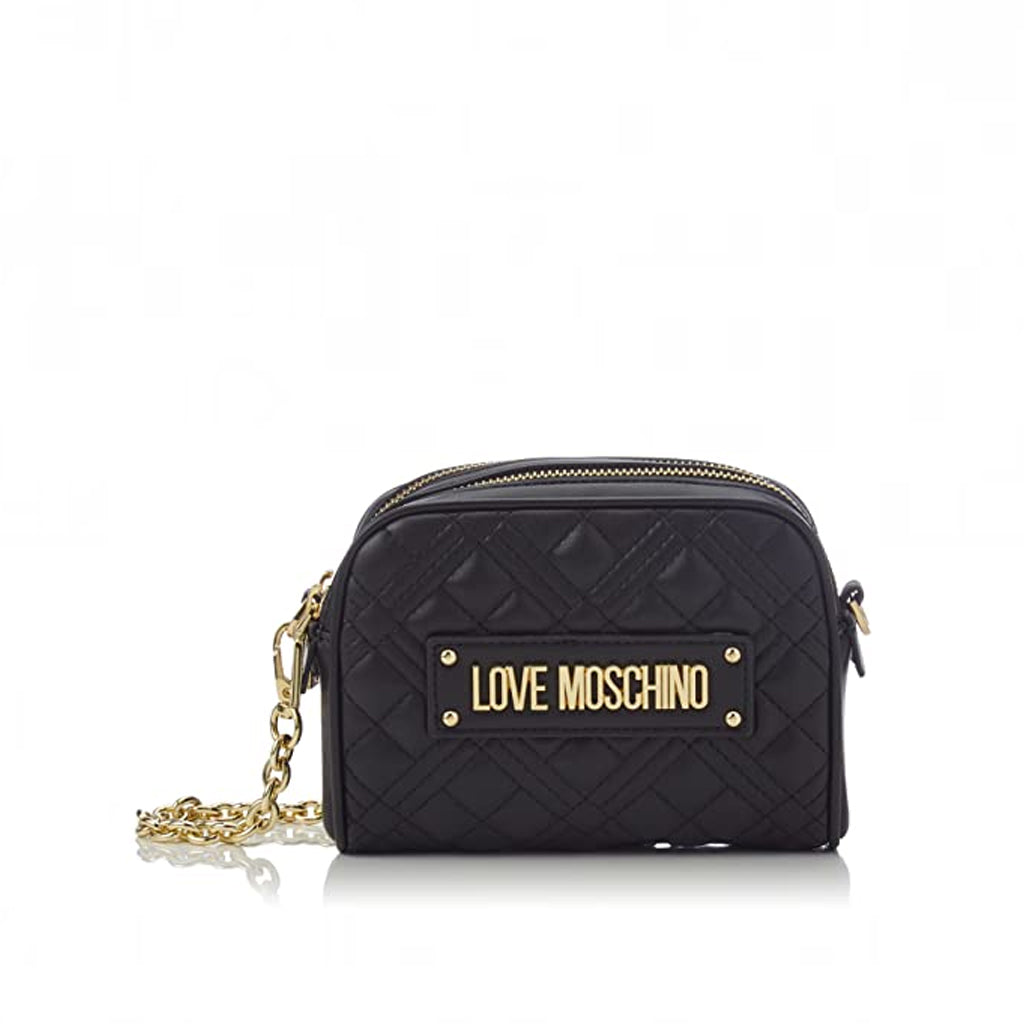 BORSETTA EFFETTO TRAPUNTATO TRACOLLA LOVE MOSCHINO COLORE NERO