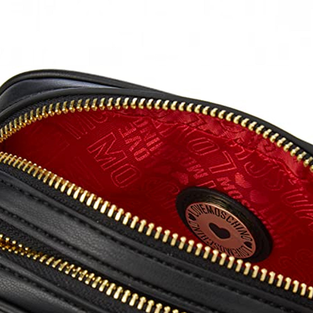 BORSETTA EFFETTO TRAPUNTATO TRACOLLA LOVE MOSCHINO COLORE NERO