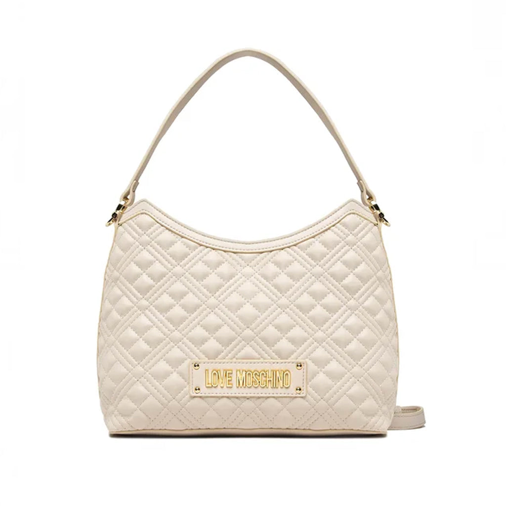 BORSA EFFETTO TRAPUNTATO A TRACOLLA LOVE MOSCHINO COLORE AVORIO