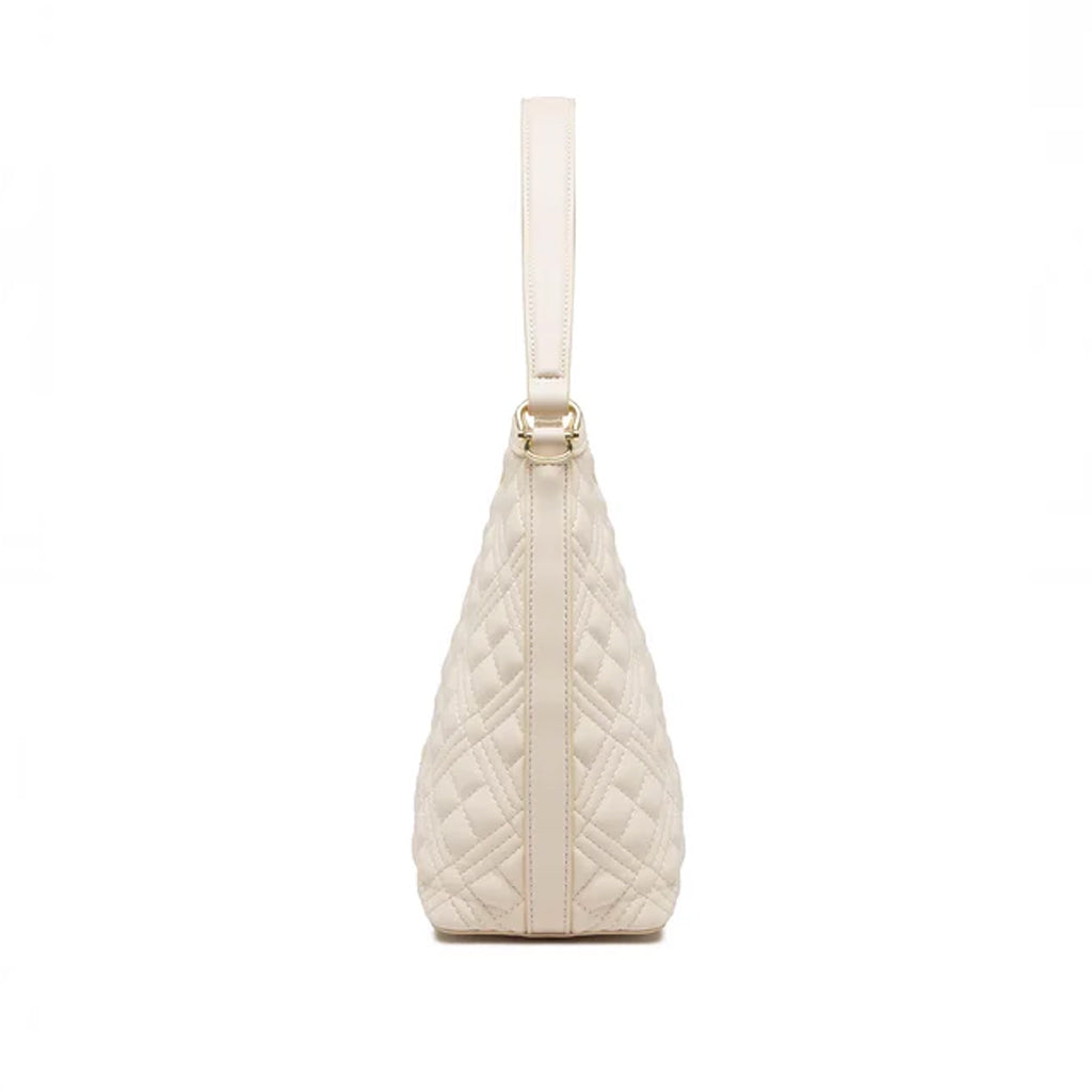 BORSA EFFETTO TRAPUNTATO A TRACOLLA LOVE MOSCHINO COLORE AVORIO