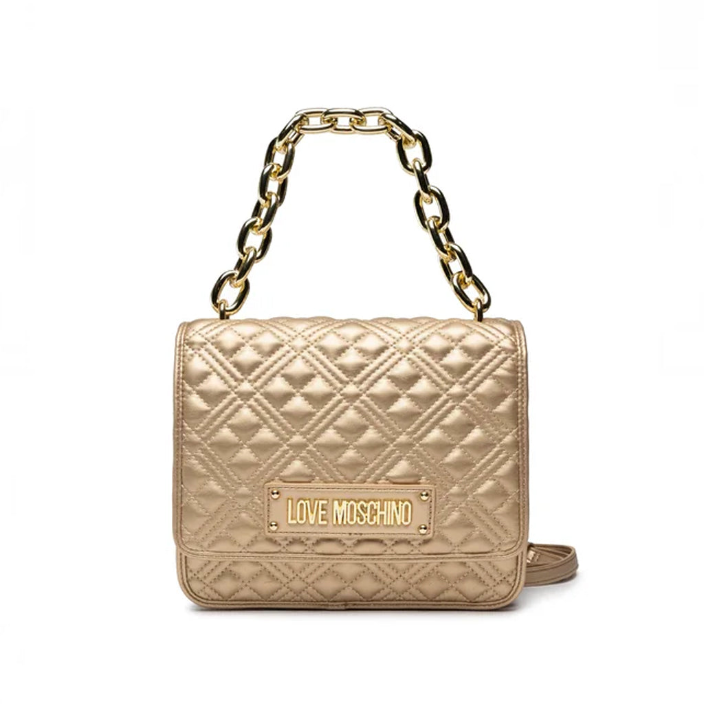 BORSETTA EFFETTO TRAPUNTATO LOVE MOSCHINO COLORE ORO