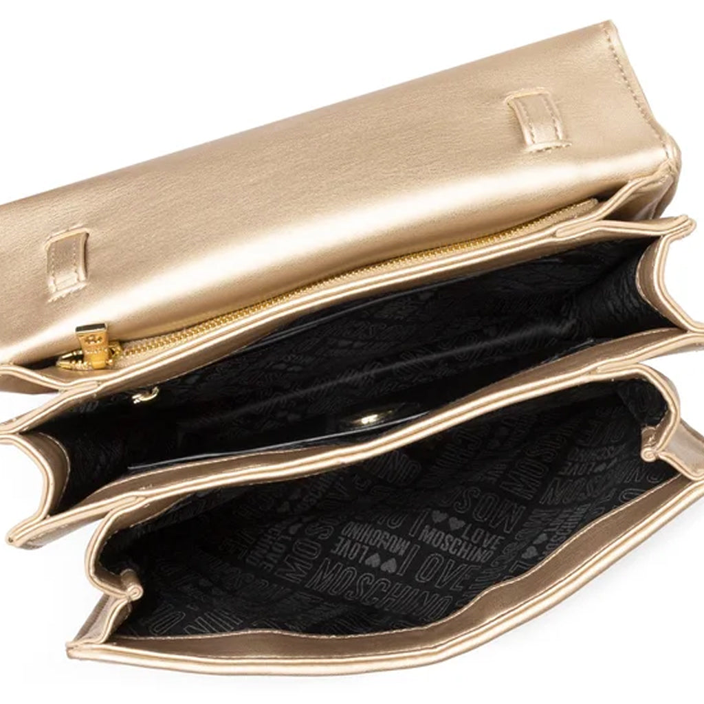BORSETTA EFFETTO TRAPUNTATO LOVE MOSCHINO COLORE ORO