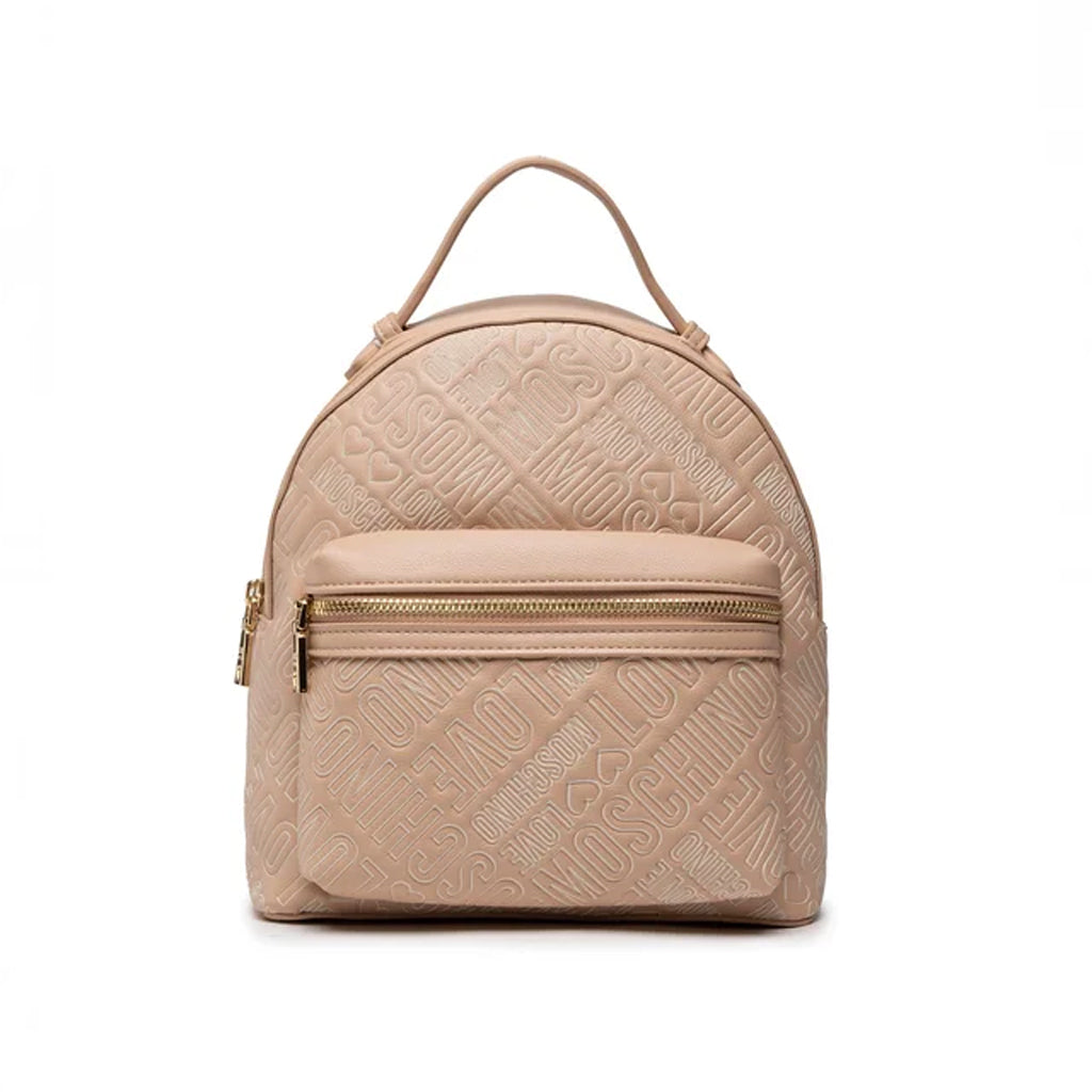 BORSA ZAINO LOVE MOSCHINO FANTASIA LETTERING COLORE BEIGE
