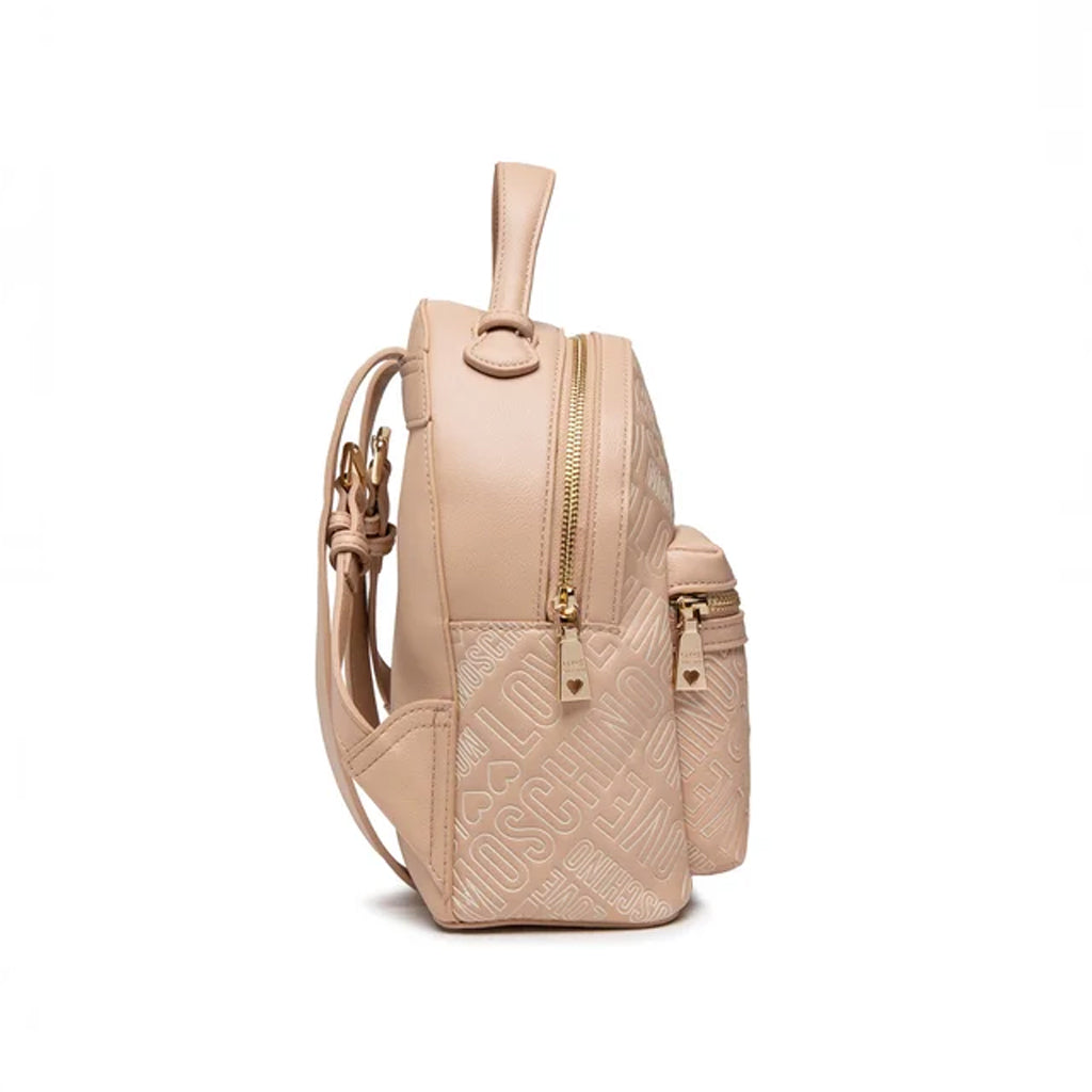 BORSA ZAINO LOVE MOSCHINO FANTASIA LETTERING COLORE BEIGE
