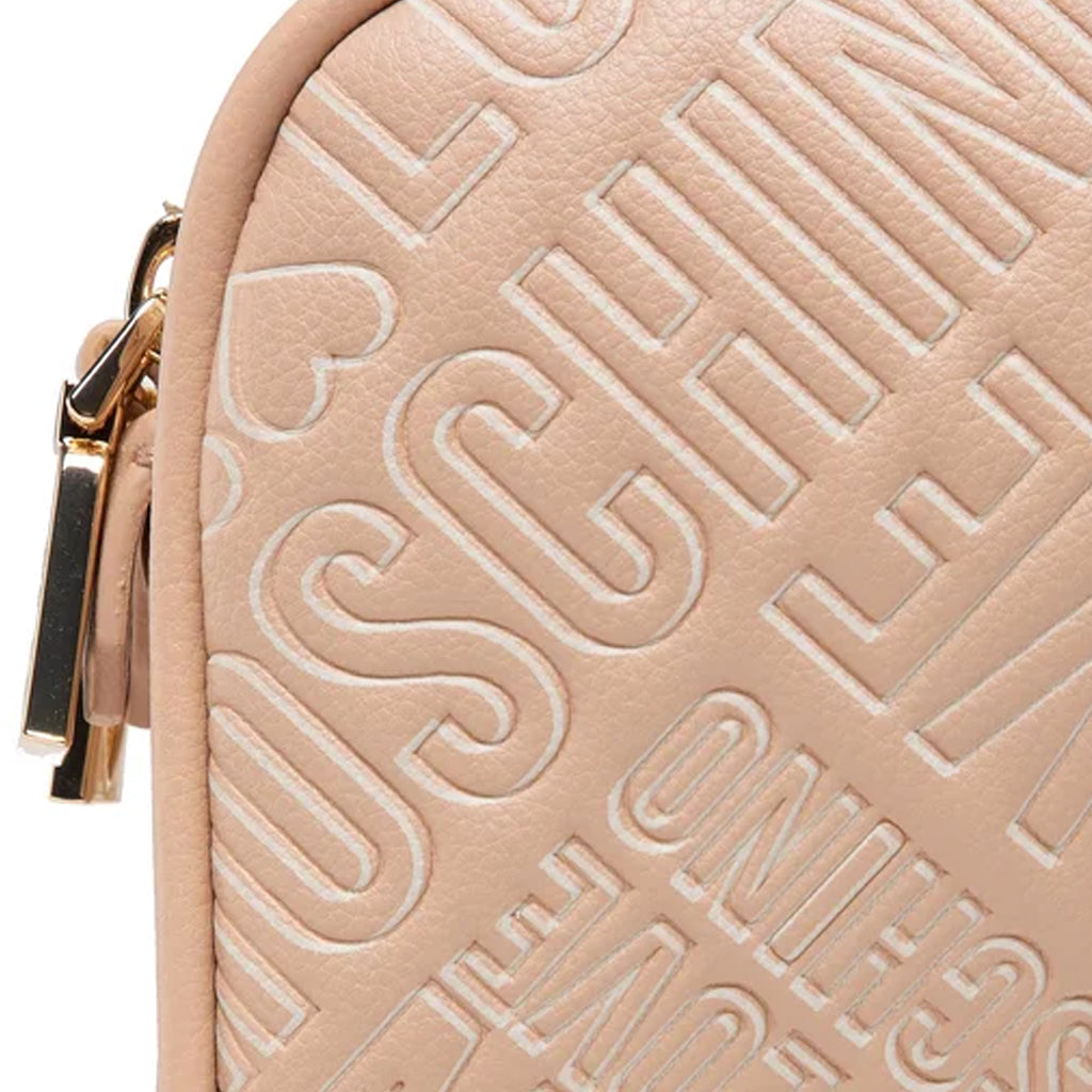 BORSA TRACOLLA LOVE MOSCHINO DUE SCOMPARTI FANTASIA LETTERING COLORE BEIGE