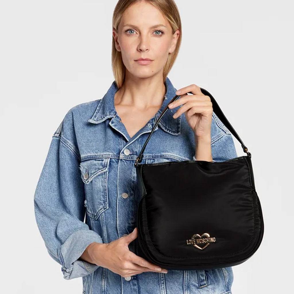 BORSA MANO/TRACOLLA PUFFY LOVE MOSCHINO COLORE NERO