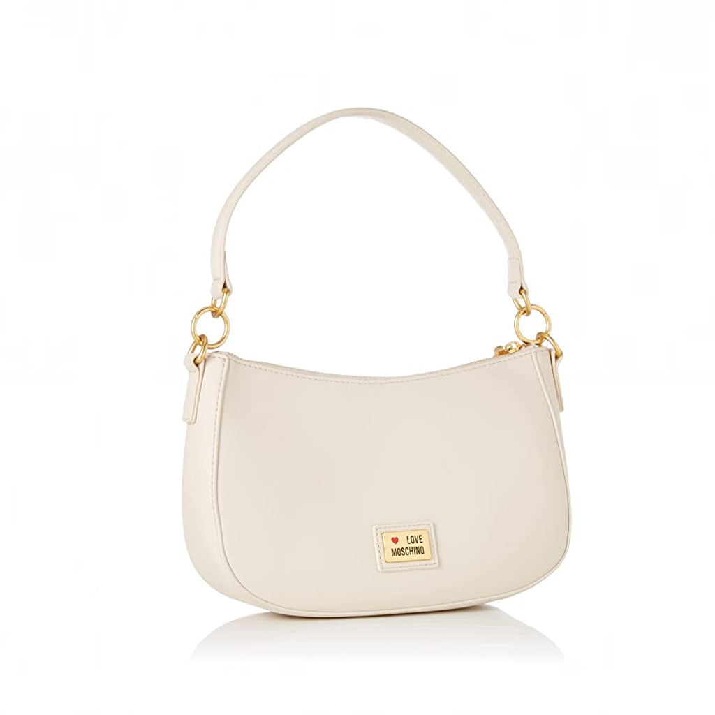 BORSA A TRACOLLA LOVE MOSCHINO CHIUSURA A ZIP COLORE AVORIO