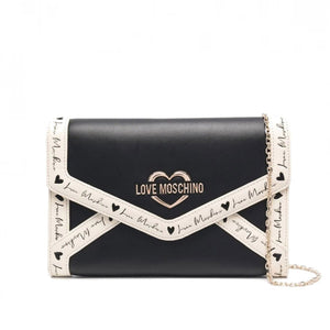 BORSETTA FORMA BUSTA LOVE MOSCHINO COLORE NERO/AVORIO