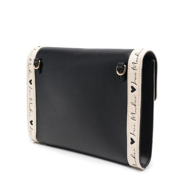 BORSETTA FORMA BUSTA LOVE MOSCHINO COLORE NERO/AVORIO