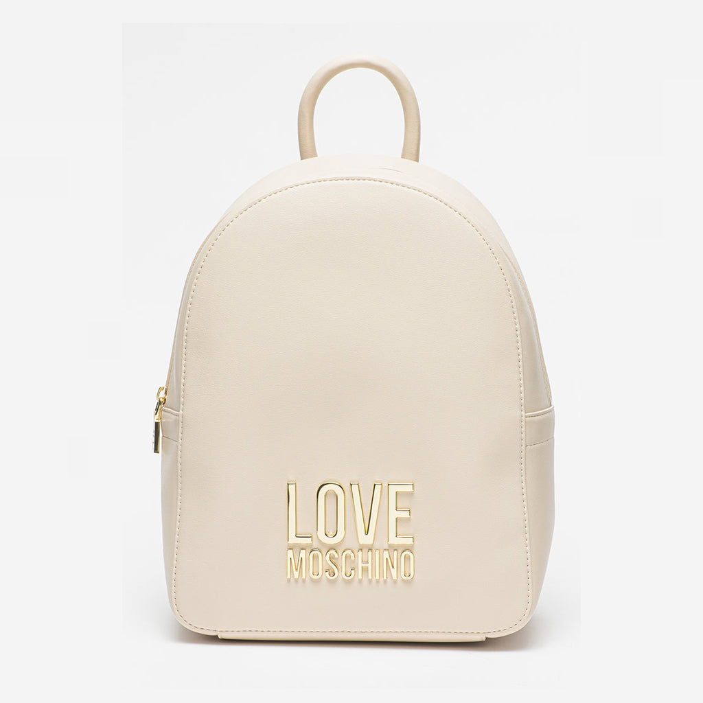 BORSA ZAINO LOVE MOSCHINO LOGO LETTERING COLORE AVORIO