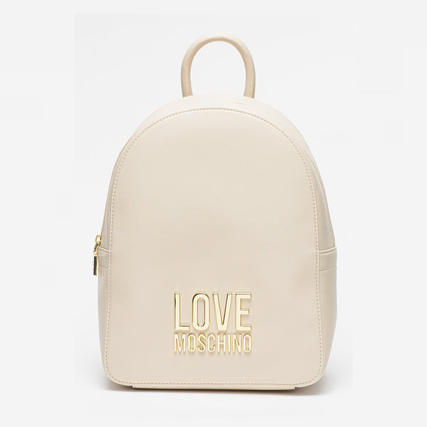 BORSA ZAINO LOVE MOSCHINO LOGO LETTERING COLORE AVORIO