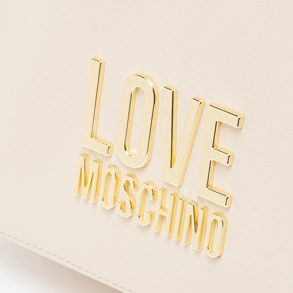 BORSA ZAINO LOVE MOSCHINO LOGO LETTERING COLORE AVORIO