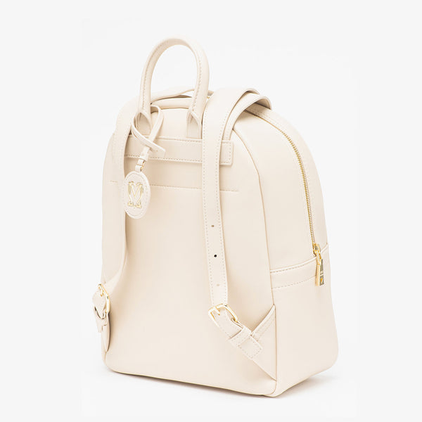 BORSA ZAINO LOVE MOSCHINO LOGO LETTERING COLORE AVORIO