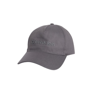 CAPPELLO CK GRIGIO CARBONE CON LOGO RICAMATO