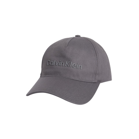 CAPPELLO CK GRIGIO CARBONE CON LOGO RICAMATO