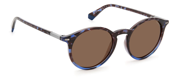 OCCHIALI DA SOLE POLAROID UNISEX ROTONDI HAVANA BLUE CON LENTI POLARIZZATE