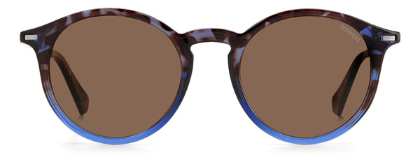 OCCHIALI DA SOLE POLAROID UNISEX ROTONDI HAVANA BLUE CON LENTI POLARIZZATE