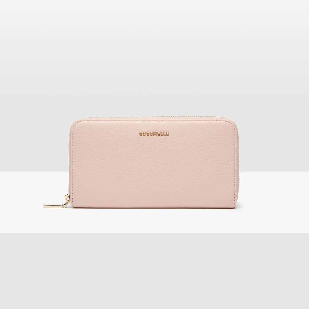 PORTAFOGLIO CON CHIUSURA A ZIP COCCINELLE METALLIC SOFT NEW PINK | E2IW5110401P54 | Salotto Shop