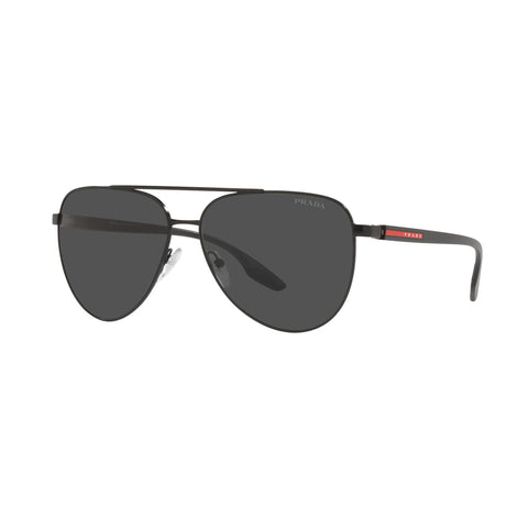 OCCHIALI DA SOLE PRADA LINEA ROSSA LIFESTYLE NERO OPACO CON LENTI GRIGIO SCURO