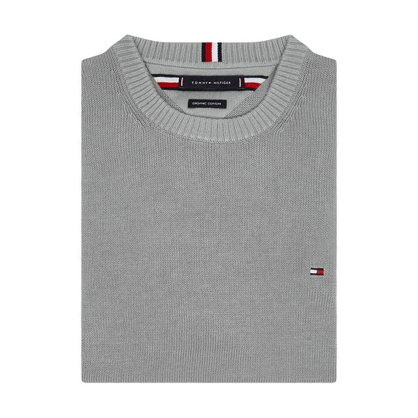 MAGLIA PULLOVER GRIGIA TH MW0MW18598-P91 Logo- Salotto Shop