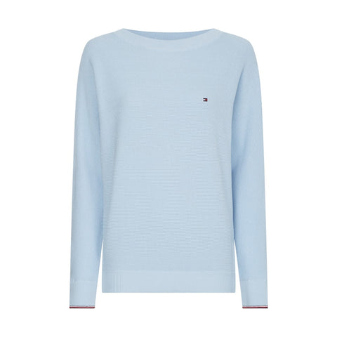 MAGLIONE PULLOVER AZZURRO TH WW0WW31113 - C1O Front - Salotto Shop