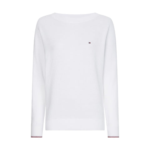 MAGLIONE PULLOVER BIANCO TH WW0WW31113 - YCF Front - Salotto Shop