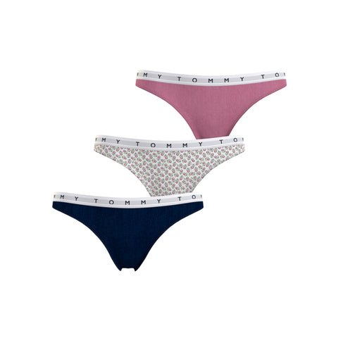TOMMY HILFIGER WOMAN PERIZOMA PACK DESERT SKY/DITSY FLORAL/HAMP PINK