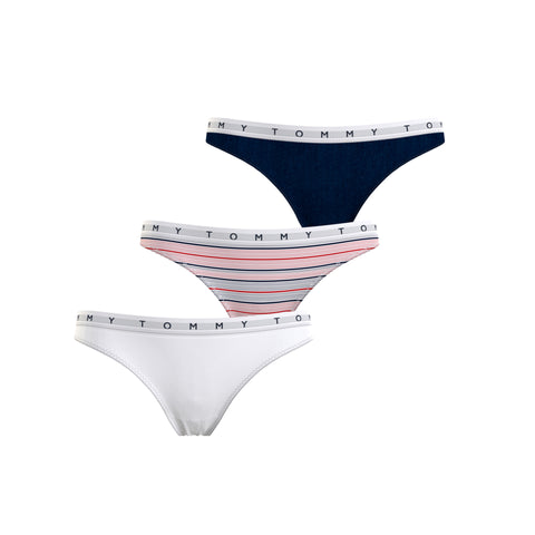 TOMMY HILFIGER WOMAN PERIZOMA PACK WHITE/PRINTED STRIPE/DESERT SKY