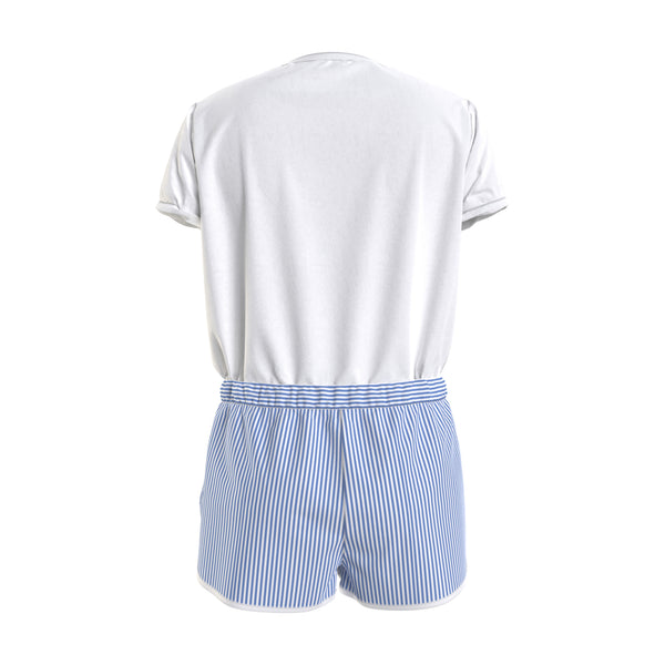 TOMMY HILFIGER PIGIAMA DONNA BIANCO/AZZURRO
