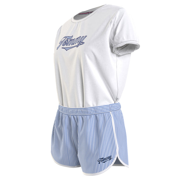 TOMMY HILFIGER PIGIAMA DONNA BIANCO/AZZURRO