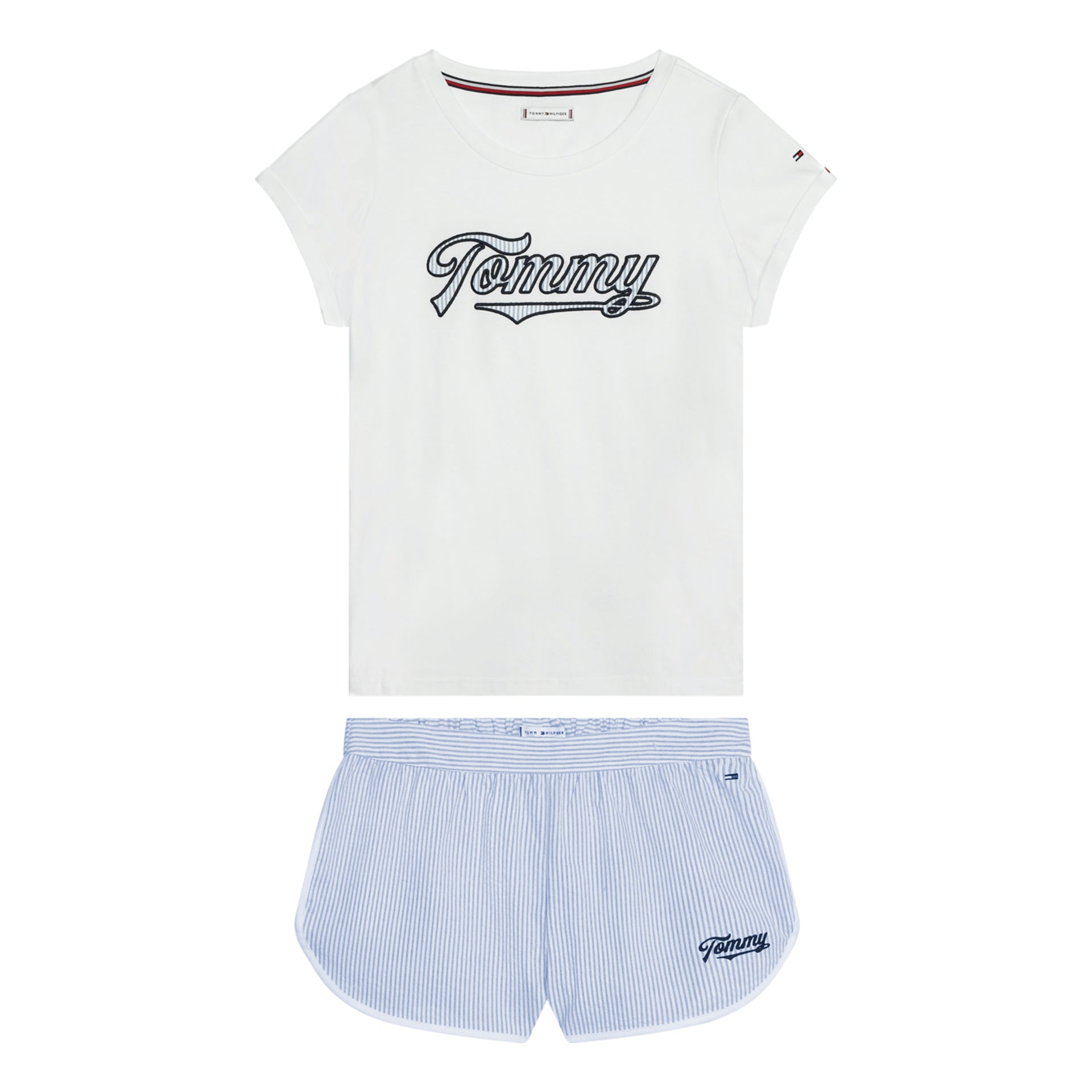 TOMMY HILFIGER PIGIAMA DONNA BIANCO/AZZURRO
