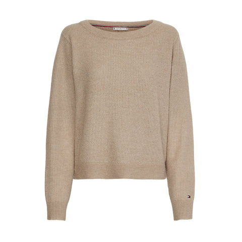PULLOVER TH RELAXED FIT COLLO AMPIO BEIGE